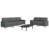 Image de Canape droit vidaxl 3 places en polyester gris 77 x 157 x 80 cm