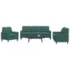Image de vidaXL Ensemble de canapés 3 pcs avec coussins Vert foncé Velours, canapé, siège de canapé, canapé relax, canapé confort, 3278353