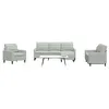 Image de vidaXL 4-delige Loungeset met kussens fluweel lichtgrijs3278361