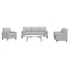 Image de vidaXL 3-delige Loungeset met kussens en bolsters fluweel lichtgrijs3278371