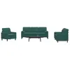 Image de vidaXL 3-delige Loungeset met kussens en bolsters fluweel donkergroen3278373