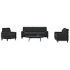 Image de vidaXL 3-delige Loungeset met kussens en bolsters fluweel zwart3278376