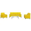 Image de Canape angle fixe vidaxl 3 places en velours jaune 77 x 197 x 80 cm