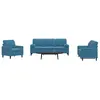 Image de vidaXL 3-delige Loungeset met kussens en bolsters fluweel blauw3278380
