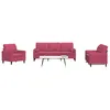 Image de vidaXL 4-delige Loungeset met kussens en bolsters fluweel wijnrood3278385