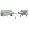 Image de Ensemble de canapés 3 pcs avec coussins Gris clair Velours