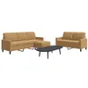 Image de vidaXL 3-delige Loungeset met kussens fluweel bruin3278408