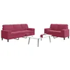 Image de Ensemble de canapés 2 pcs avec coussins et traversins velours
