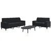 Image de Ensemble de canapés 2pcs et coussins et traversins noir velours