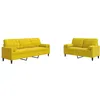 Image de Canape droit vidaxl 3 places en velours jaune 77 x 137 x 80 cm