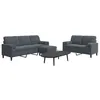 Image de vidaXL 3-delige Loungeset met kussens en bolsters fluweel donkergrijs3278422