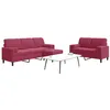 Image de Ensemble de canapés 3 pcs avec coussins et traversins velours