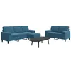 Image de vidaXL 3-delige Loungeset met kussens en bolsters fluweel blauw3278430