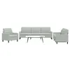 Image de Ensemble de canapés 3 pcs avec coussins Gris clair Velours