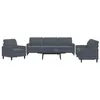 Image de vidaXL 3-delige Loungeset met kussens fluweel donkergrijs3278432