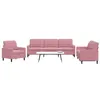 Image de vidaXL 3-delige Loungeset met kussens fluweel roze3278434