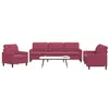 Image de vidaXL 3-delige Loungeset met kussens fluweel wijnrood3278435