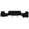 Image de vidaXL Ensemble de canapés 3 pcs avec coussins Noir Velours 3278436