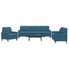 Image de vidaXL 3-delige Loungeset met kussens fluweel blauw3278440
