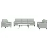 Image de Ensemble de canapés 4 pcs avec coussins Gris clair Velours