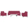 Image de Canape angle fixe vidaxl 3 places en velours rouge 77 x 226 x 80 cm