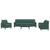 Image de vidaXL 3-delige Loungeset met kussens en bolsters fluweel donkergroen3278453