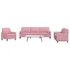 Image de vidaXL 3-delige Loungeset met kussens en bolsters fluweel roze3278454