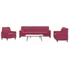 Image de vidaXL 3-delige Loungeset met kussens en bolsters fluweel wijnrood3278455