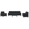 Image de vidaXL 3-delige Loungeset met kussens en bolsters fluweel zwart3278456