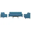 Image de vidaXL 3-delige Loungeset met kussens en bolsters fluweel blauw3278460