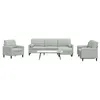 Image de vidaXL 4-delige Loungeset met kussens en bolsters fluweel lichtgrijs3278461