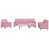 Image de vidaXL 4-delige Loungeset met kussens en bolsters fluweel roze3278464