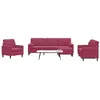 Image de vidaXL 4-delige Loungeset met kussens en bolsters fluweel wijnrood3278465