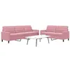 Image de Canape droit vidaxl 3 places en velours rose 77 x 157 x 80 cm