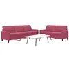 Image de Canape droit vidaxl 3 places en velours rouge 77 x 157 x 80 cm