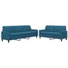Image de Canape droit vidaxl 3 places en velours bleu 77 x 157 x 80 cm