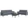 Image de Ensemble de canapés 3 pcs avec coussins Gris foncé Velours