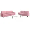 Image de Ensemble de canapés 2pcs et coussins et traversins rose velours