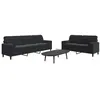 Image de Ensemble de canapés 2pcs et coussins et traversins noir velours