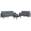 Image de Ensemble de canapés 3 pcs avec coussins et traversins velours