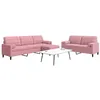 Image de Ensemble de canapés 3pcs et coussins et traversins rose velours