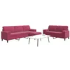 Image de Ensemble de canapés 3 pcs avec coussins et traversins velours