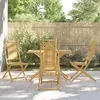 Image de vidaXL Ensemble à manger de jardin 5 pcs bambou, ensemble de salle à manger d'extérieur, meuble de salle à manger de jardin, 3278528