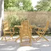 Image de vidaXL Ensemble à manger de jardin 5 pcs bambou, ensemble de salle à manger d'extérieur, meuble de salle à manger de jardin, 3278529