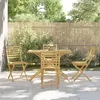 Image de vidaXL Ensemble à manger de jardin 5 pcs bambou, ensemble de salle à manger d'extérieur, meuble de salle à manger de jardin, 3278530