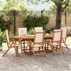 Image de vidaXL Chaises pliables de jardin lot de 6 bois d'acacia et textilène, chaise de jardin, siège d’extérieur, chaise de 3279236