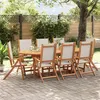 Image de vidaXL Chaises pliables de jardin lot de 8 bois d'acacia et textilène, chaise de jardin, siège d’extérieur, chaise de 3279240