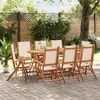 Image de vidaXL Ensemble à manger de jardin 9pcs bois d'acacia solide textilène 3279271