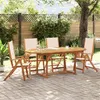 Image de vidaXL Ensemble à manger de jardin 5pcs bois d'acacia solide textilène, ensemble à manger d'extérieur, meuble de salle à 3279272