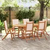 Image de vidaXL Ensemble à manger de jardin 7pcs bois d'acacia solide textilène, ensemble à manger d'extérieur 3279273